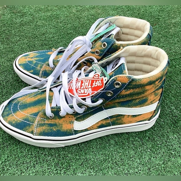 Vans new Comfycush Sk&-Hi In Bloom Blue Yellow Size 7.0(Men)/8.5(Women) - Picture 6 of 13